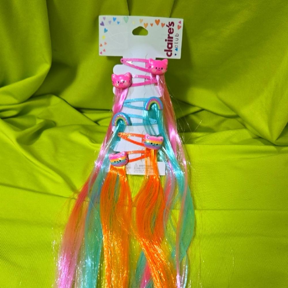 Claire's Vibrant Cat and Rainbow Hair Clips